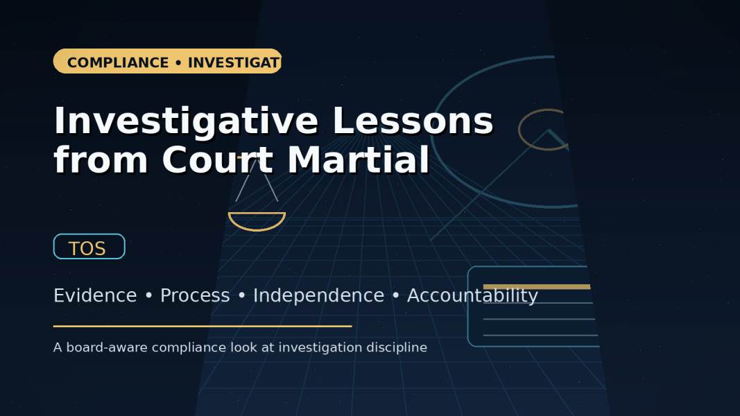 Investigative Lessons from Court Martial