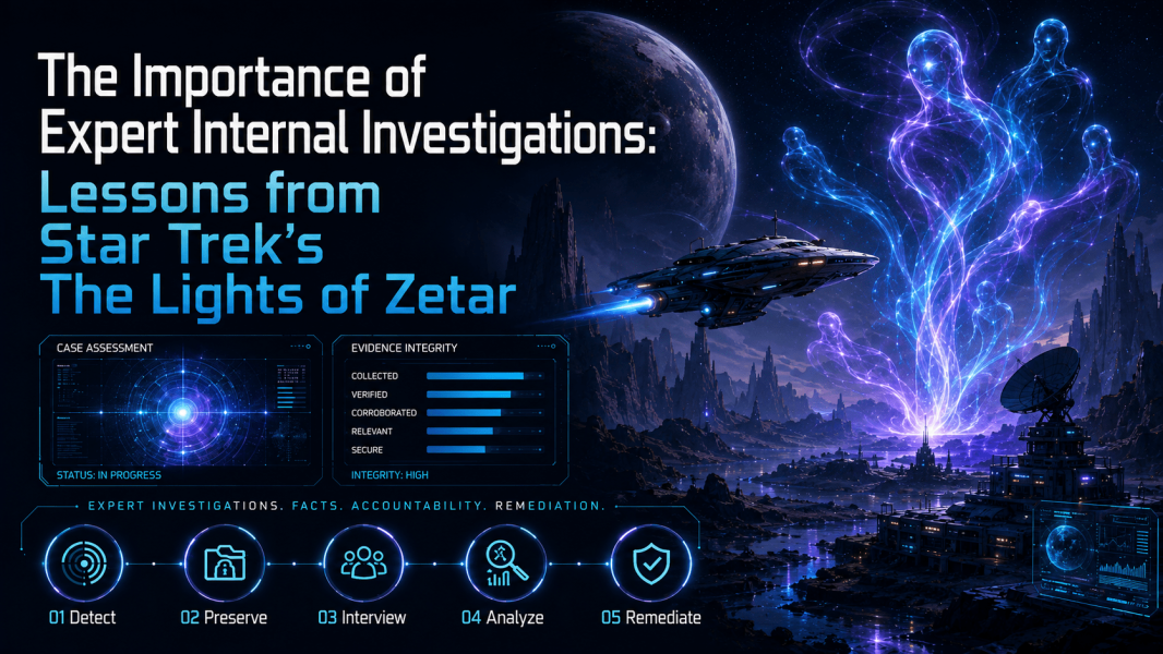 The Importance of Expert Internal Investigations: Lessons from Star Trek’s The Lights of Zetar