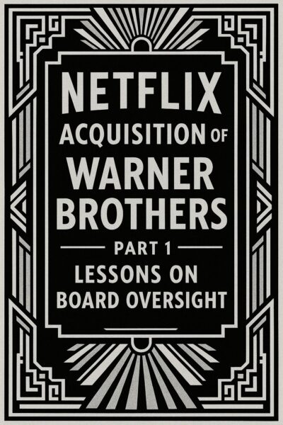 Netflix Acquisition of Warner Brothers: Part 1, Lessons on Board Oversight