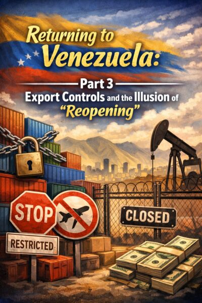 Returning to Venezuela: Part 3 – Export Controls and the Illusion of “Reopening”