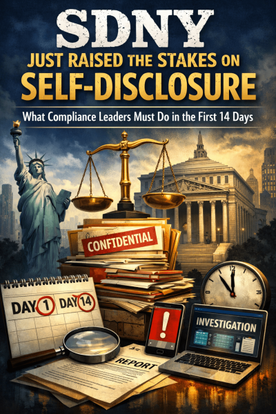 SDNY Just Raised the Stakes on Self-Disclosure: What Compliance Leaders Must Do in the First 14 Days