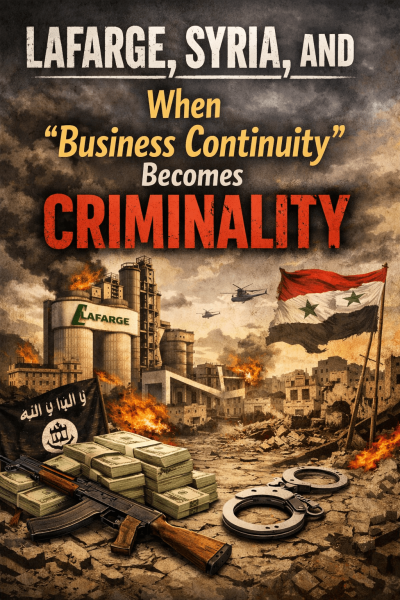 Aly McDevitt Week: Part 3 – Lafarge, Syria, and When “Business Continuity” Becomes Criminality