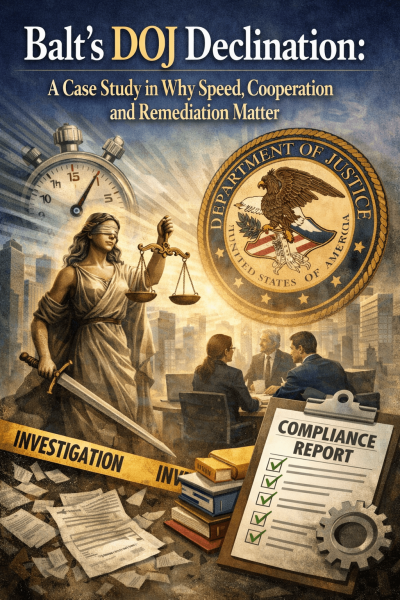 Balt’s DOJ Declination: A Case Study in Why Speed, Cooperation, and Remediation Still Matter