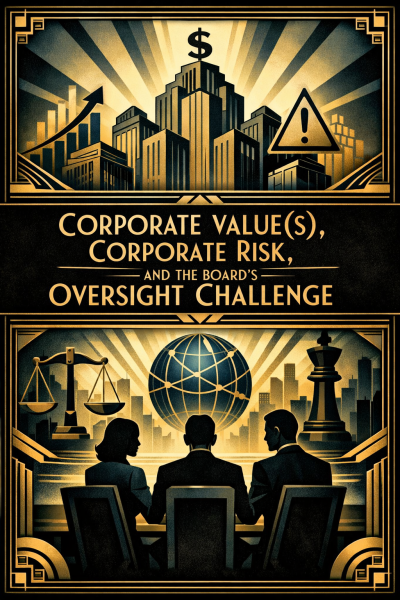 Corporate Value(s), Corporate Risk, and the Board’s Oversight Challenge