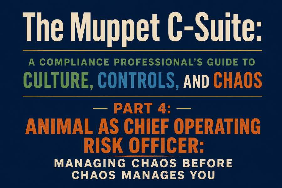 The Muppet C-Suite: A Compliance Professional’s Guide to Culture, Controls, and Chaos Part 4: Animal as Chief Operating Risk Officer: Managing Chaos Before Chaos Manages You