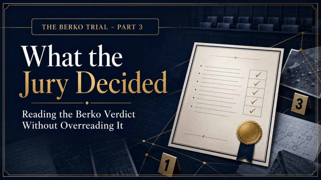 THE BERKO TRIAL – PART 3: What the Jury Decided: Reading the Berko Verdict Without Overreading It
