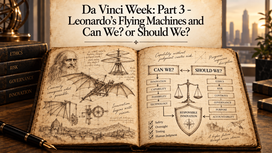 Da Vinci Week: Part 3 – Leonardo’s Flying Machines and “Can We?” or “Should We?”