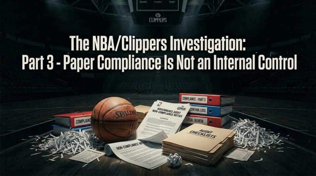 The NBA/Clippers Investigation: Part 3 – Paper Compliance Is Not an Internal Control: Substance, Procurement, and the Audit Trail